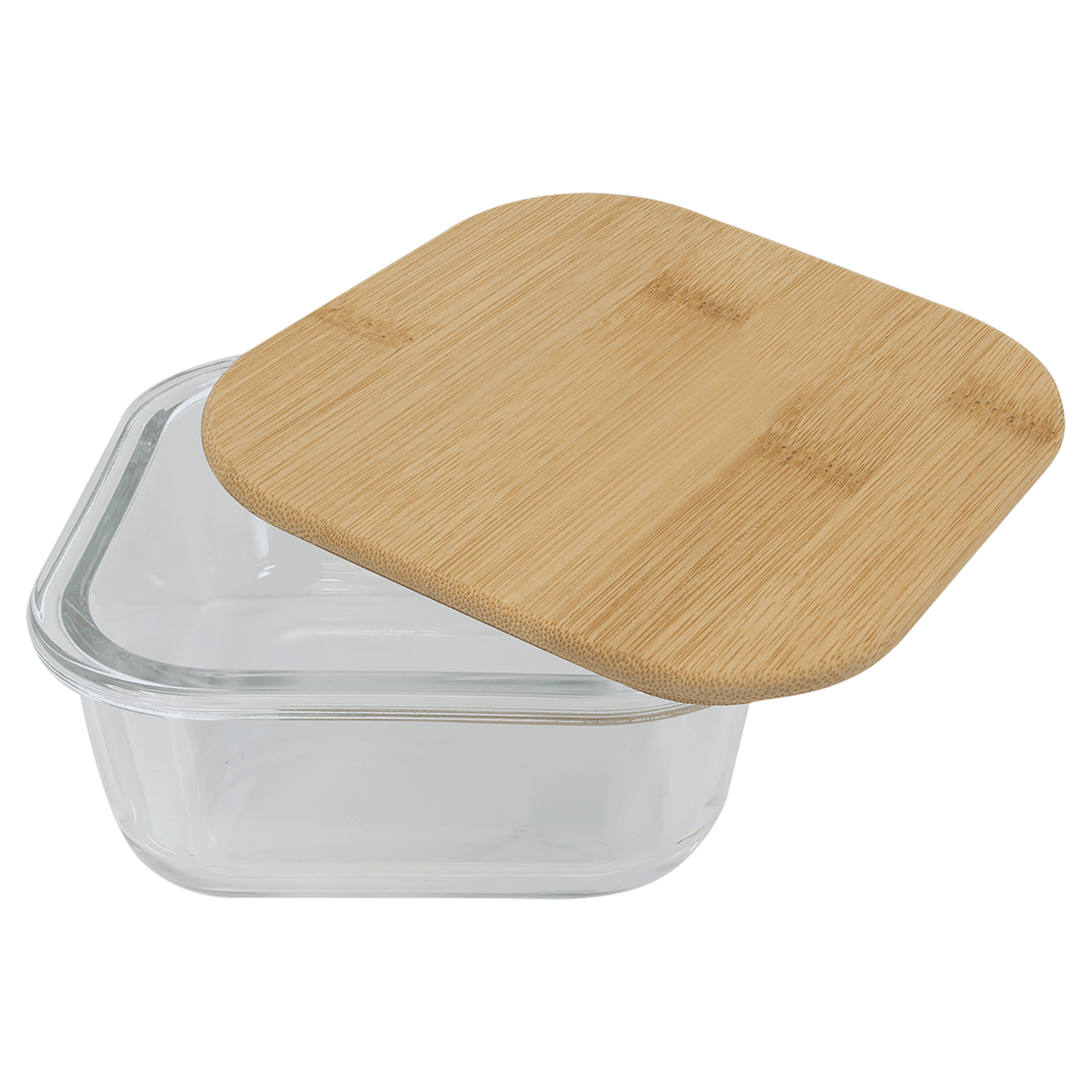Square Glass Container with Bamboo Lid - JDS