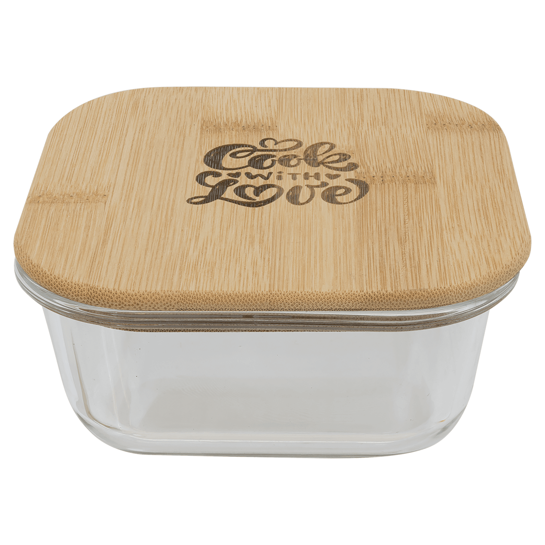 Square Glass Container with Bamboo Lid - JDS