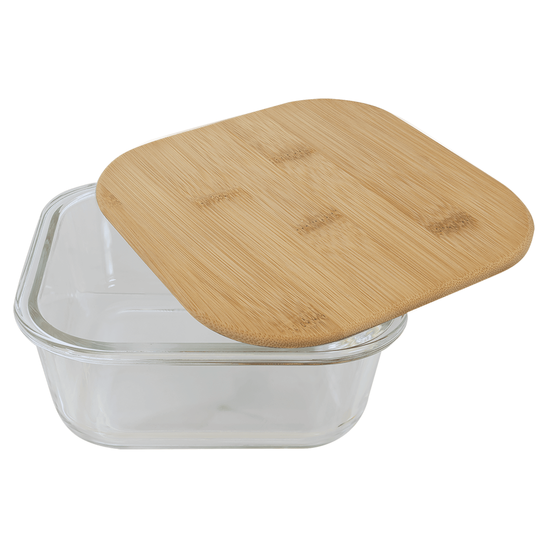 Square Glass Container with Bamboo Lid - JDS