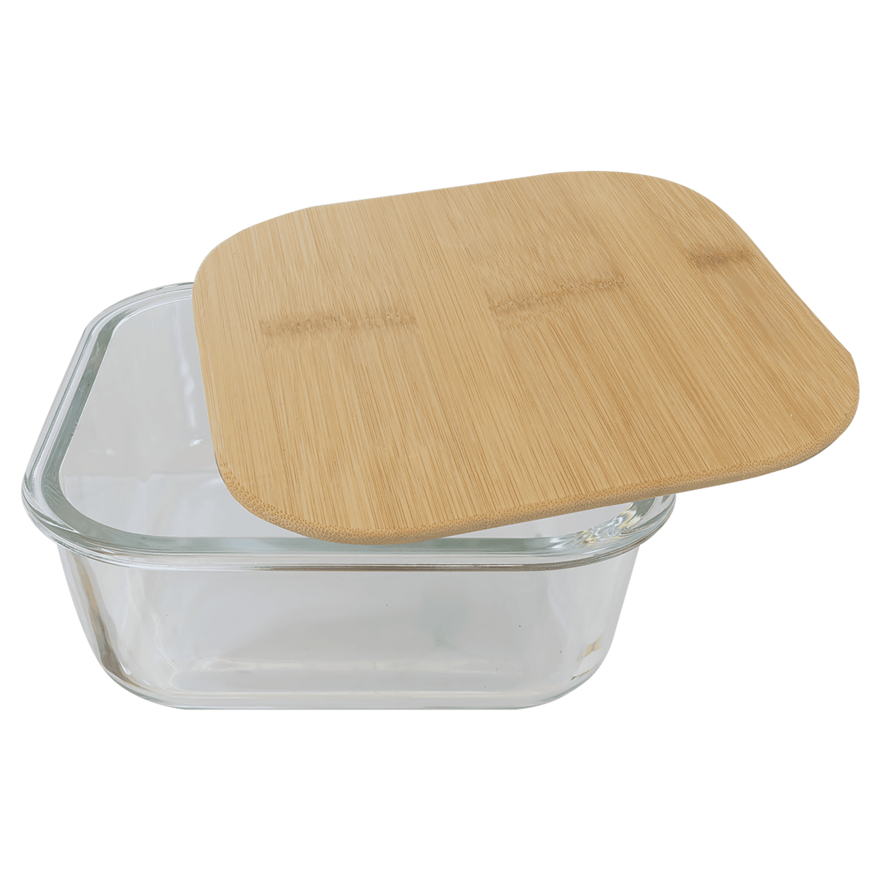 Square Glass Container with Bamboo Lid - JDS