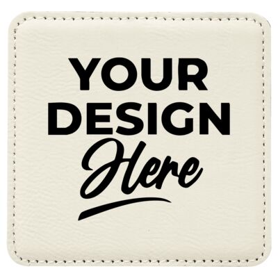 4" x 4" Square Laserable Leatherette Coaster