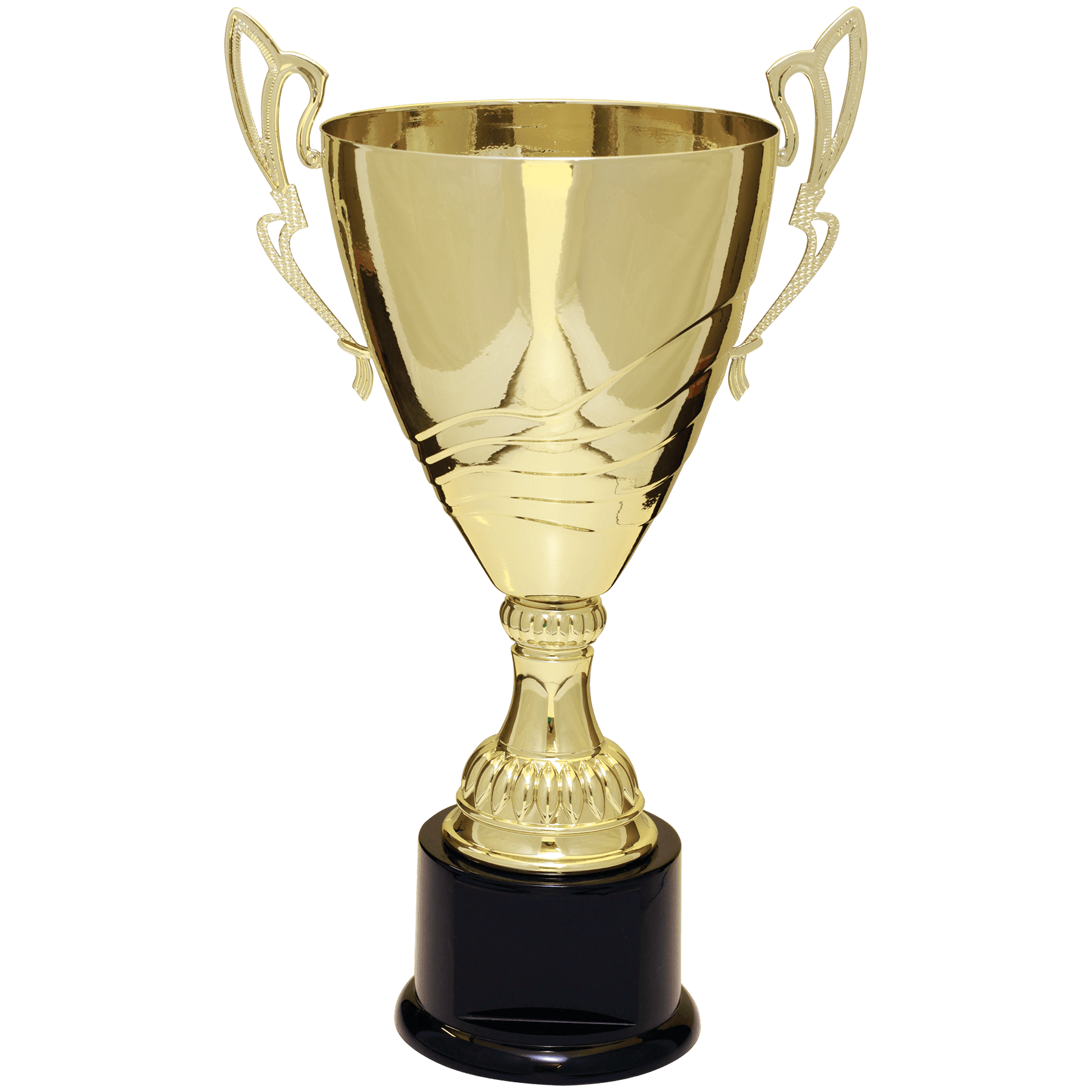 Stepped Completed Metal Cup Trophy on Plastic Base - JDS