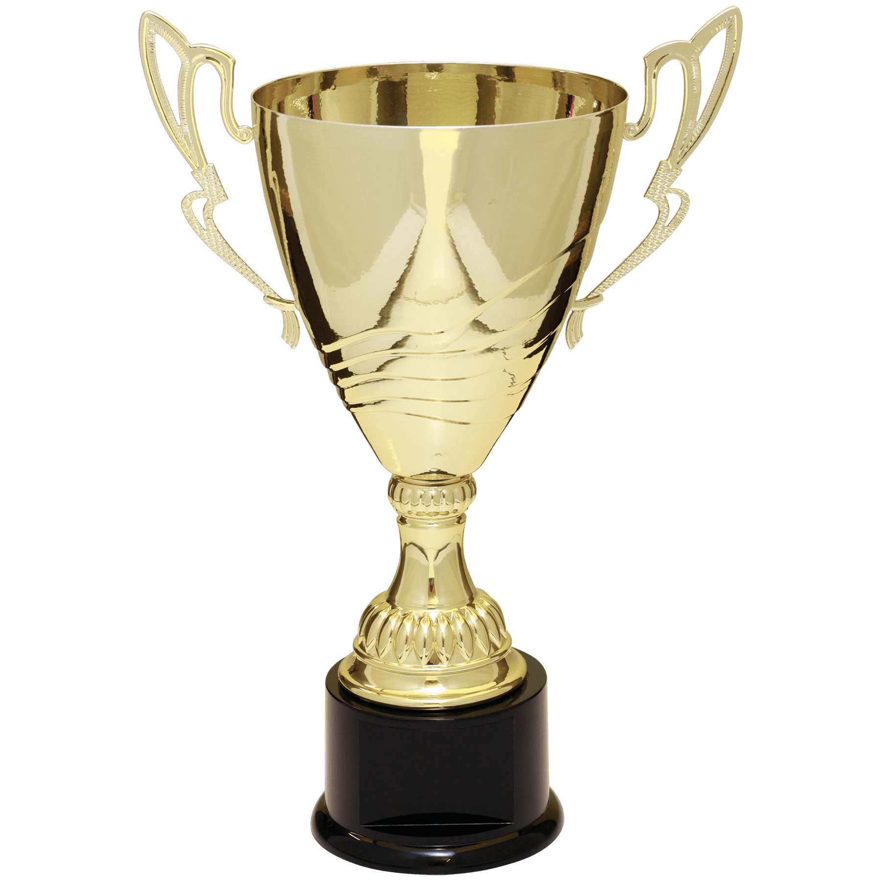Stepped Completed Metal Cup Trophy on Plastic Base - JDS