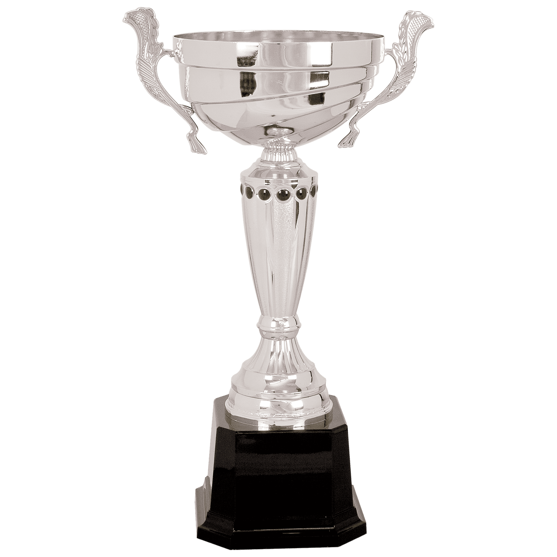 Stepped with Black Accents Completed Metal Cup Trophy on Plastic Base - JDS
