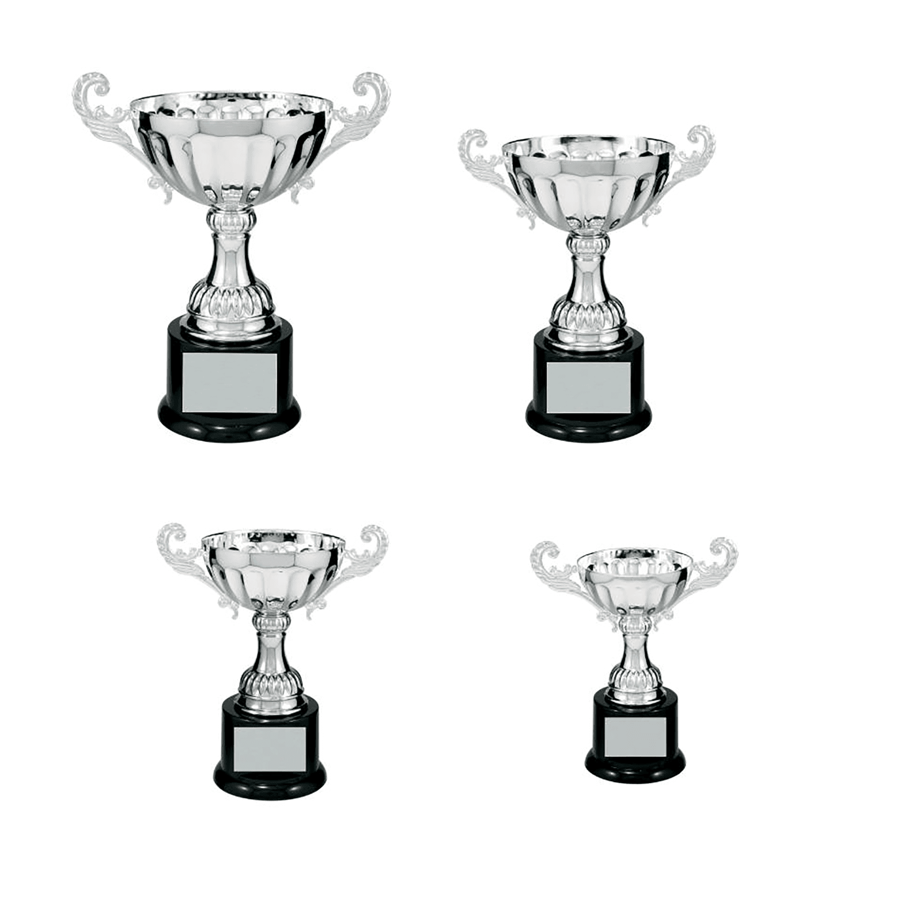 Stout Scalloped Embossed Pattern Completed Metal Cup Trophy on Plastic Base - JDS