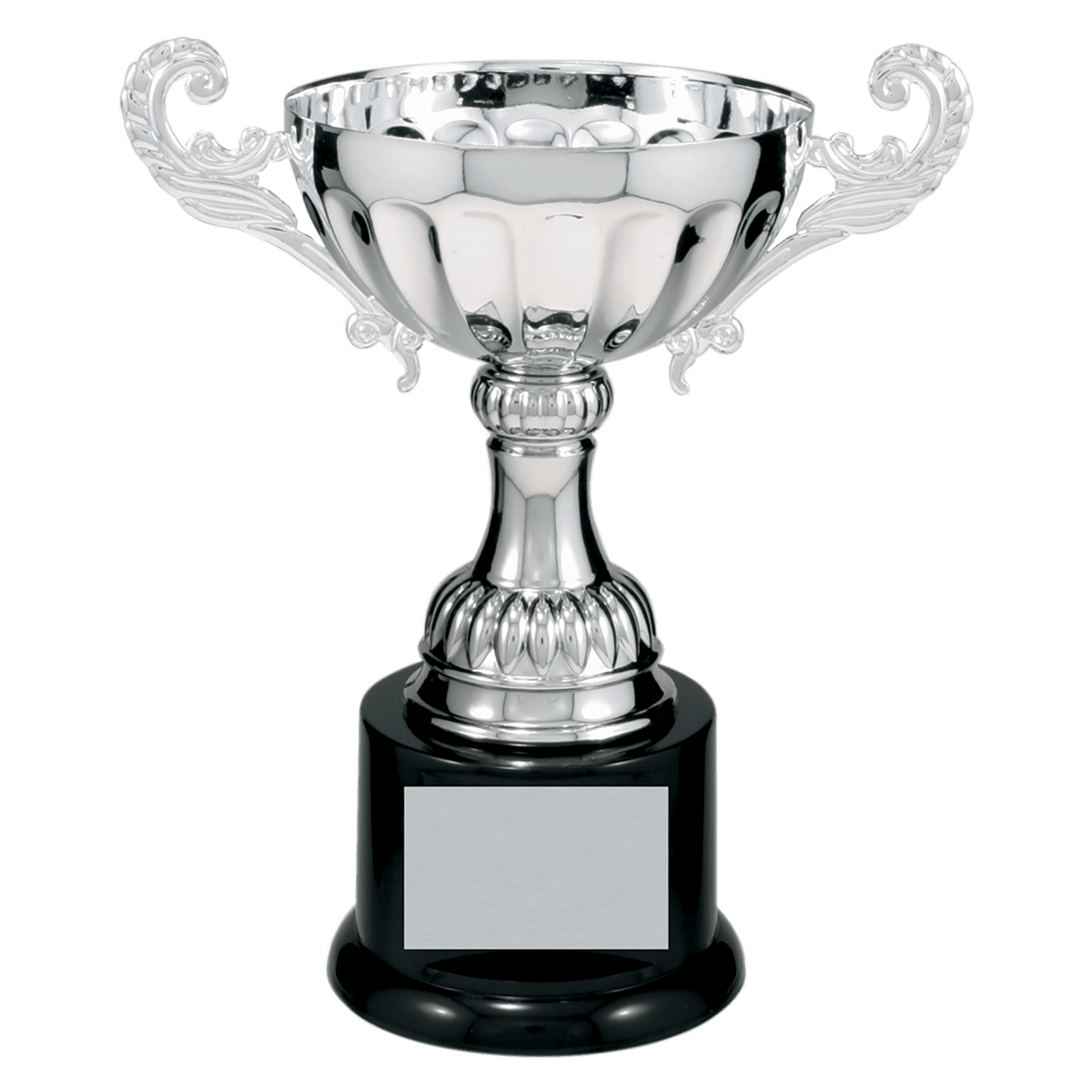 Stout Scalloped Embossed Pattern Completed Metal Cup Trophy on Plastic Base - JDS
