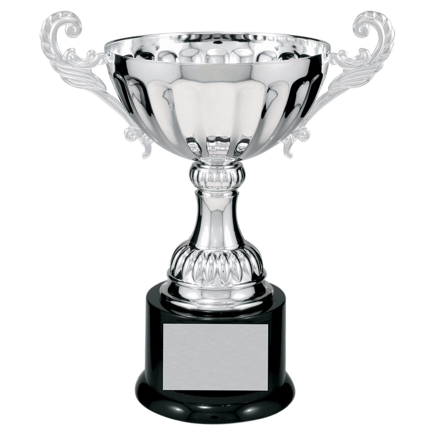 Stout Scalloped Embossed Pattern Completed Metal Cup Trophy on Plastic Base - JDS