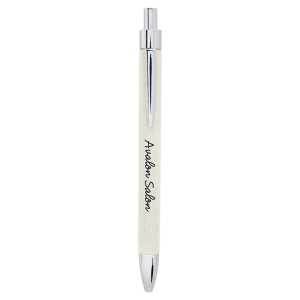 White Laserable Leatherette Pen - LP465 - Austin Print Co.